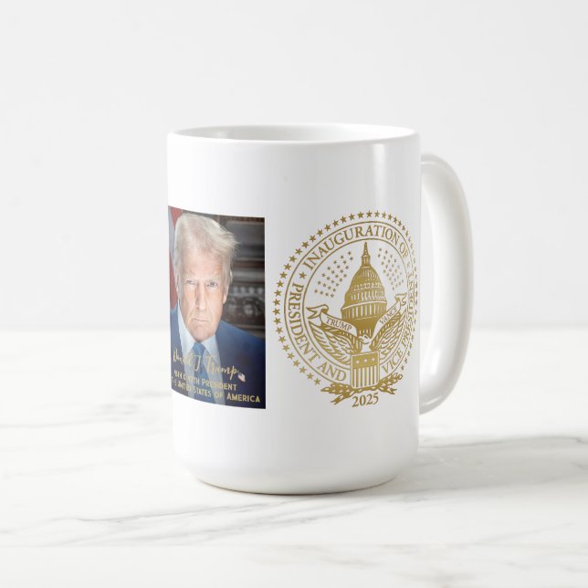 First and Second Inaugural Seal Donald Trump Coffee Mug (Front Right)