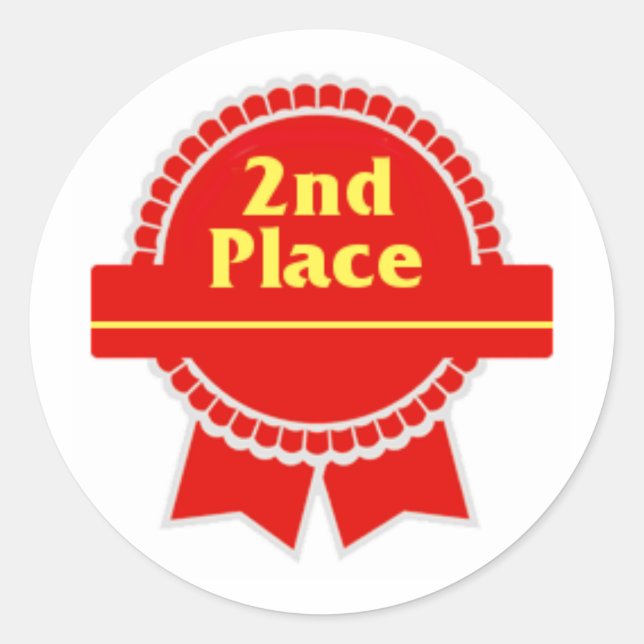 First and Second Place Classic Round Sticker (Front)