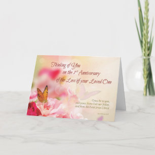 First Anniversary of Loss of Loved One’s Death Card