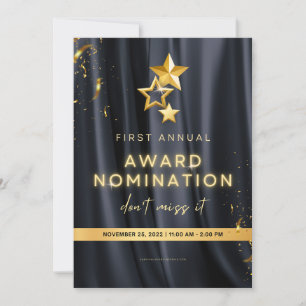 First Anual award invitation Card edit able
