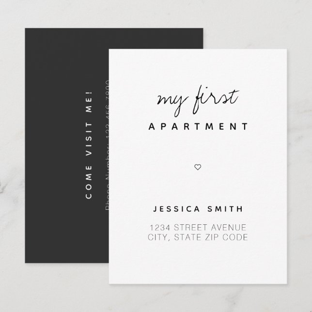 First Apartment New Address Postcard Announcement  (Front/Back)