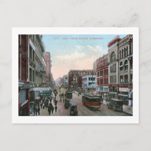 First Ave., Seattle, Washington 1909 Vintage Postcard