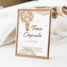 First Baby Birthday Teddy Bear Beige Time Capsule