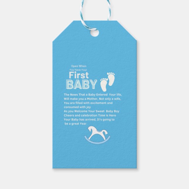 First Baby Blue Boy    Gift Tags (Front)
