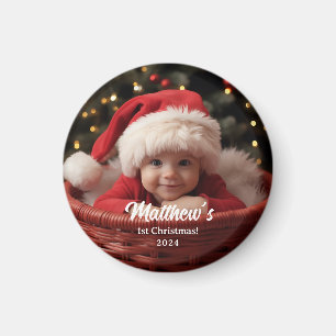 First Baby Christmas Family Customisable Magnet