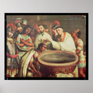 First Baptism of the Indians by the Dominicans Poster