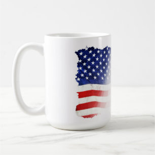 First Base Run- Baseball Player and USA Flag   Coffee Mug