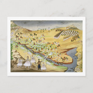 First battle between Greeks and Turks, at the Alam Postcard