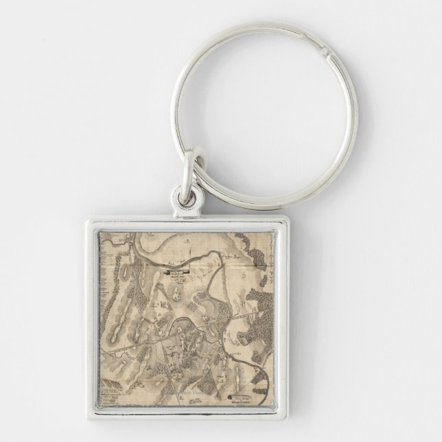 First Battle of Bull Run - Civil War Panoramic 4 Key Ring (Front)
