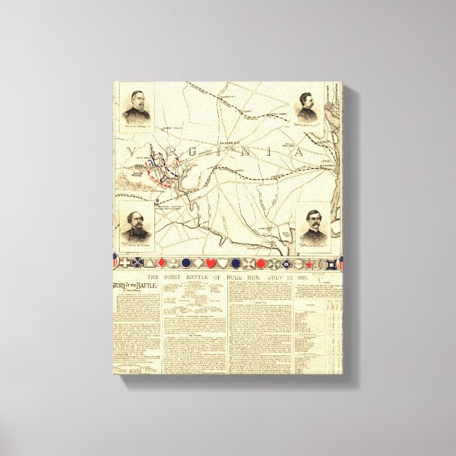 First Battle of Bull Run - Civil War Panoramic 7 Canvas Print (Front)