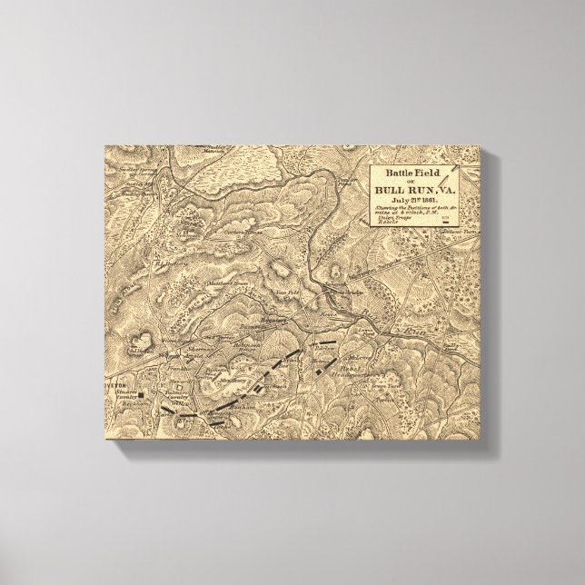 First Battle of Bull Run - Civil War Panoramic 8 Canvas Print (Front)