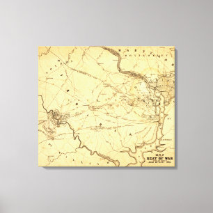 First Battle of Bull Run - Civil War Panoramic 9 Canvas Print