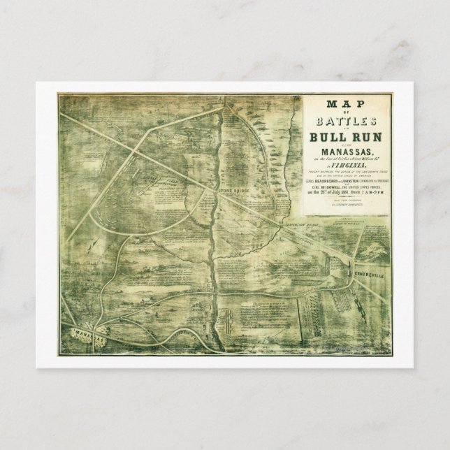 First Battle of Bull Run - Civil War Panoramic 9 Postcard (Front)