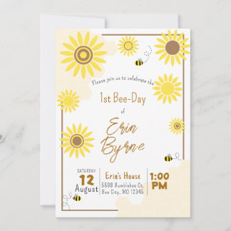 First Bee-Day Invitation