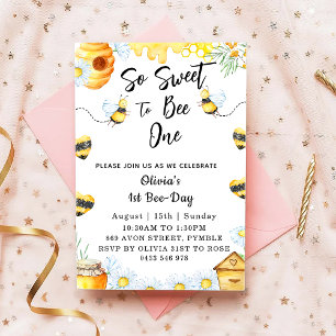 First Bee Day So Sweet To Bee One Bee  Invitation