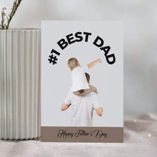 First Best Dad Son Grey Modern Happy Father's Day Card