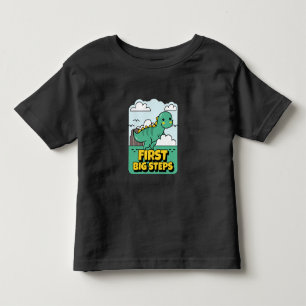 First Big Steps Dinosaur Kids Milestone Clothing Toddler T-Shirt