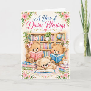 First Birthday   And Divine Blessings Card