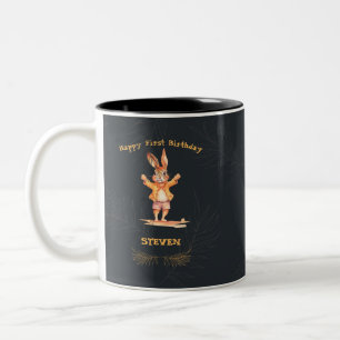 First Birthday animal Two-Tone Coffee Mug