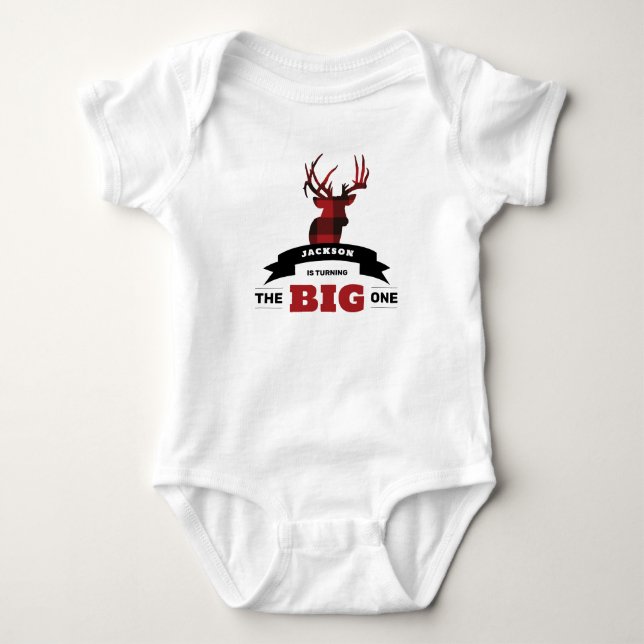 First Birthday Baby Bodysuit Hunting Theme (Front)