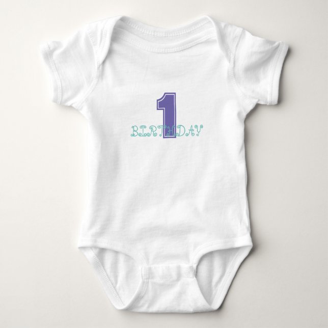 First Birthday Baby Jersey Bodysuit (Front)