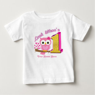 First Birthday Baby Shirt   Owl T-Shirts