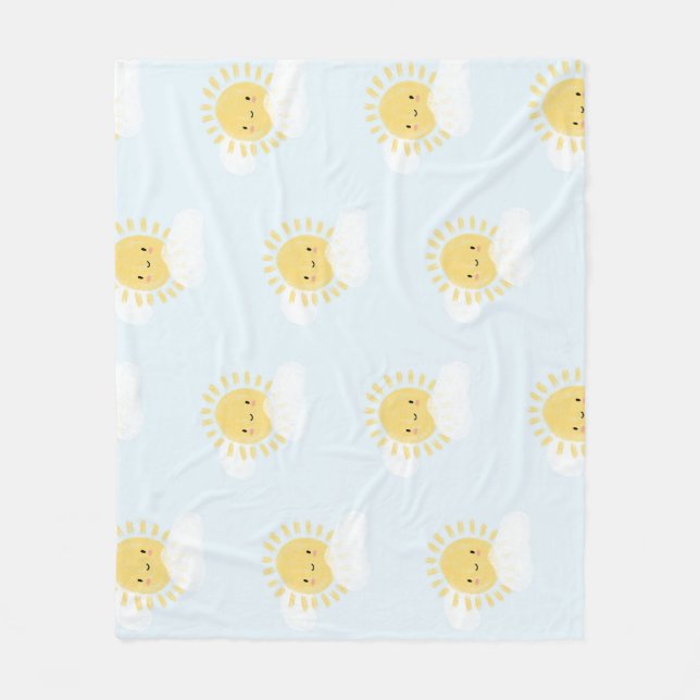 First Birthday Baby Shower Sunshine Cute Party Fleece Blanket (Front)