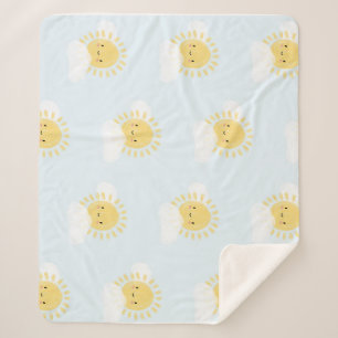 First Birthday Baby Shower Sunshine Cute Party Sherpa Blanket