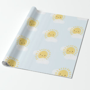 First Birthday Baby Shower Sunshine Cute Party Wrapping Paper