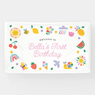 First Birthday Backdrop Sign, Little Sunshine Banner
