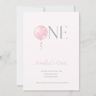 First birthday balloon Birthday invitation 