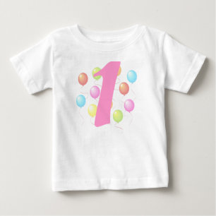 First Birthday Balloons Baby T-shirt