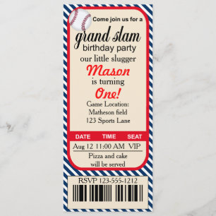 First Birthday Baseball party invitation