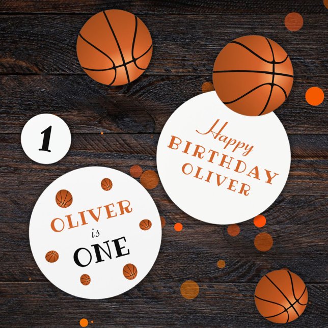 First Birthday Basketball Birthday Party Confetti (Creator Uploaded)