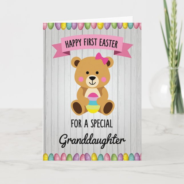 First Birthday Bear Hug Card (Front)