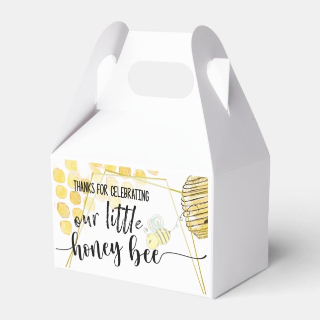 FIRST BIRTHDAY, BEE PARTY, BEE THEMED FAVOUR BOX (Front Side)