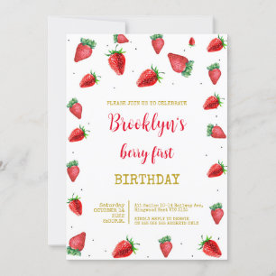 First Birthday Berry Sweet Invitation