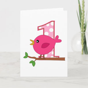 First Birthday Birdie Card