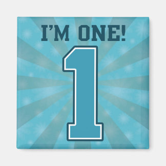 First Birthday Boy, I'm One, Big Blue Number 1 Magnet
