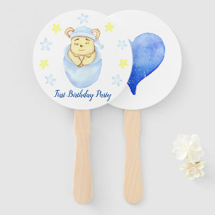 First Birthday Boy Party Hand Fan