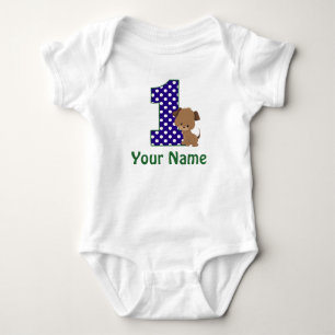 First Birthday Boy Puppy Dog Baby Bodysuit