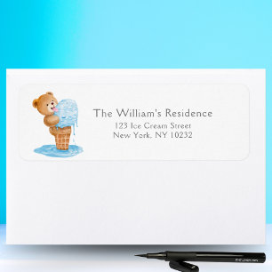 First Birthday Boy Teddy Bear Ice Cream