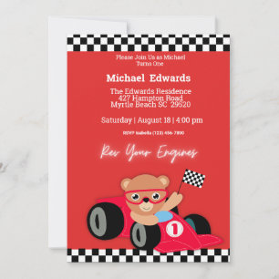 First Birthday Boys Race Car Invitations