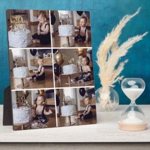 First Birthday Cake Custom 6 Photo Collage Plaque