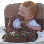 First Birthday cake!!! Photo Sculpture Key Ring<br><div class="desc">This is the cutest boy in the world enjoying his first taste of birthday cake,  as you can tell,  he loved it!!</div>