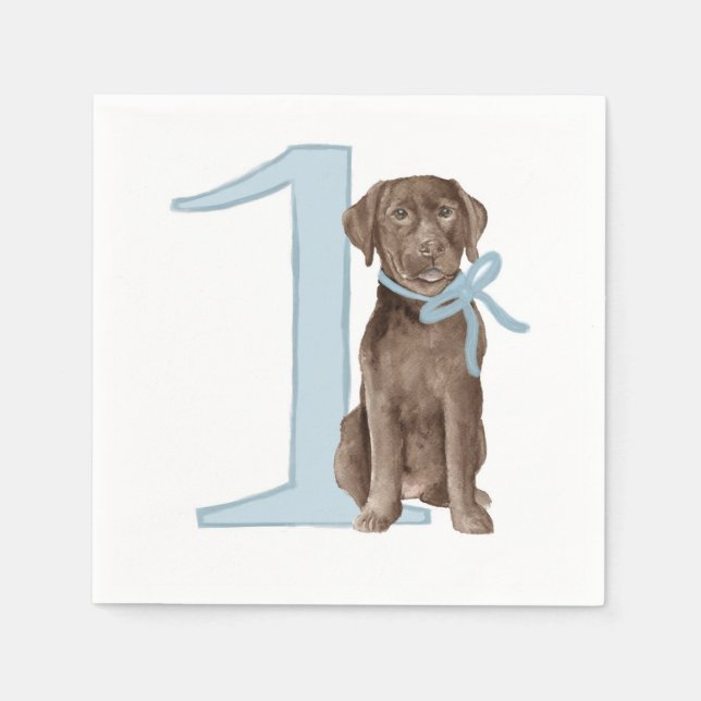 First Birthday-Chocolate Lab Napkin (Front)