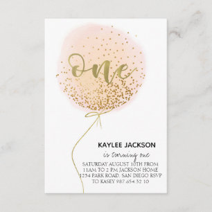 First birthday,Cotton candy balloon Enclosure Card