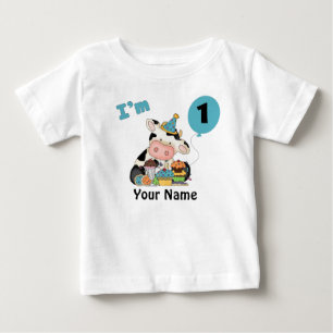 First Birthday Cow Baby T-Shirt