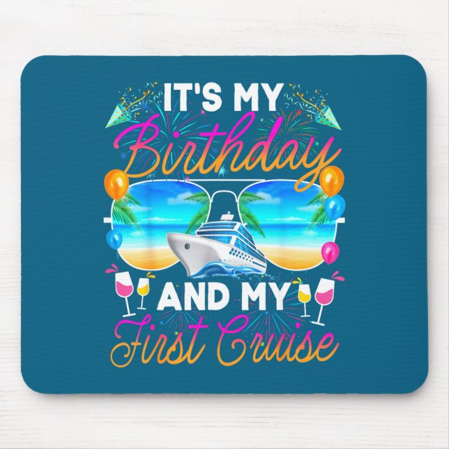 First Birthday Cruise Birthday Celebration Mouse Mat (Front)