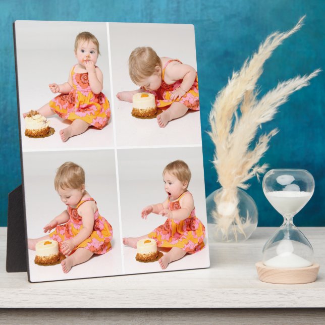First Birthday Custom Display Photo Collage Plaque (Side)